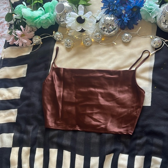 Forever 21 Tops - Faux Silk Crop Top